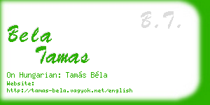 bela tamas business card