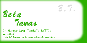 bela tamas business card